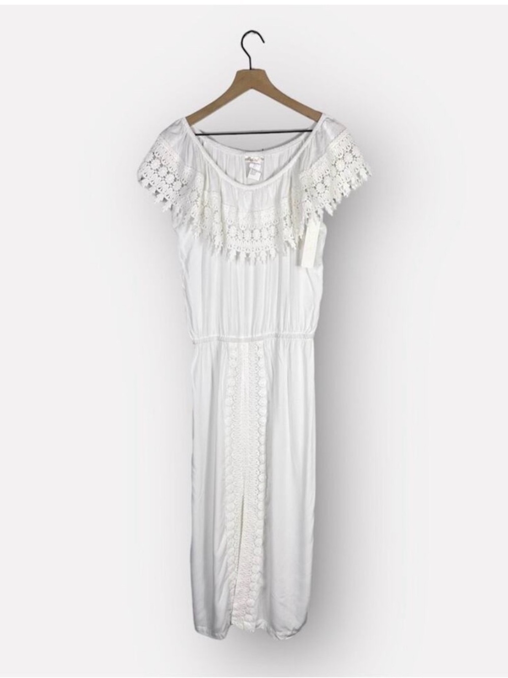 La Blanca Costa Brava Off-the-Shoulder Midi Dress Large NEW
